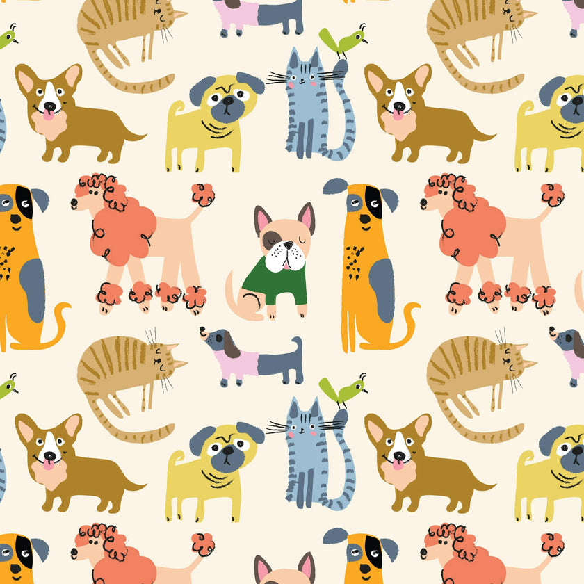 Long Sleeve Pajama Set - Cats + Dogs