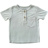 Boy's Short Sleeve Henley Shirt Retro Banner
