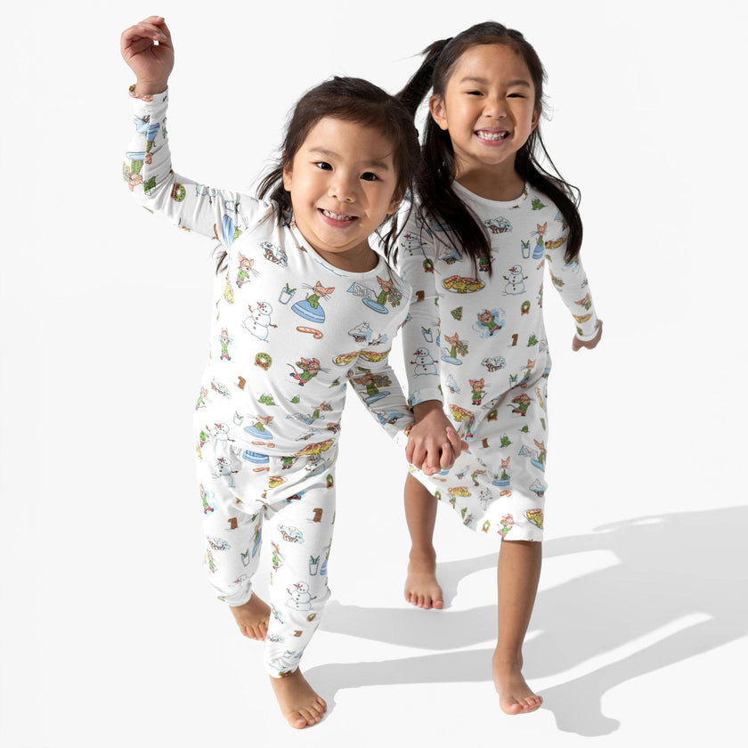 If You Give A Mouse A Cookie Christmas Bamboo Girls' Long Sleeve Dress