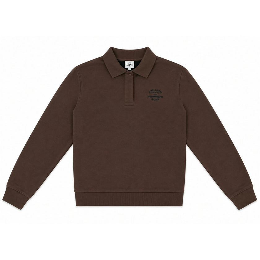 French Fleece Spandex Polo Sweatshirt