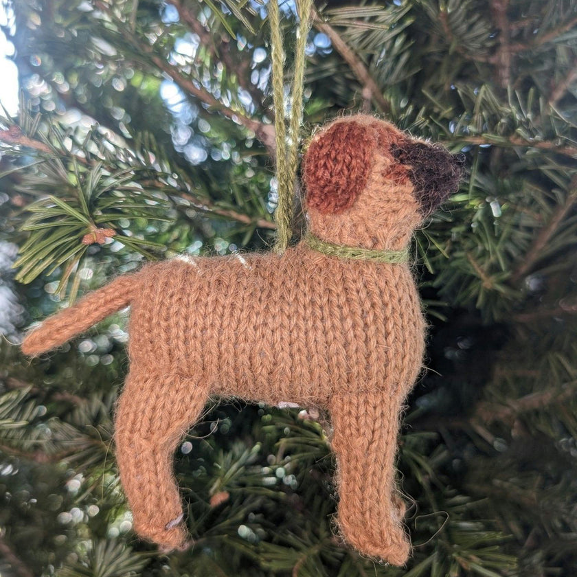 Bullmastiff Hand Knit Christmas Ornament Arcadia Home