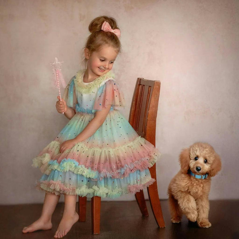 Pastel Stardust Layered Party Dress