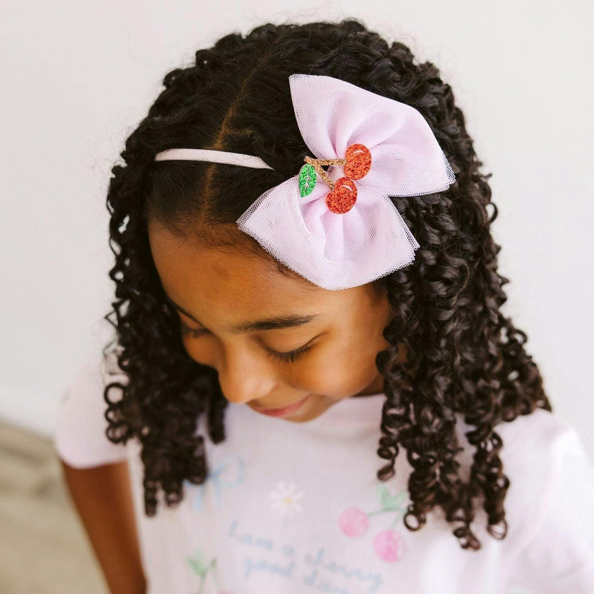 Cherry Tulle Bow Headband