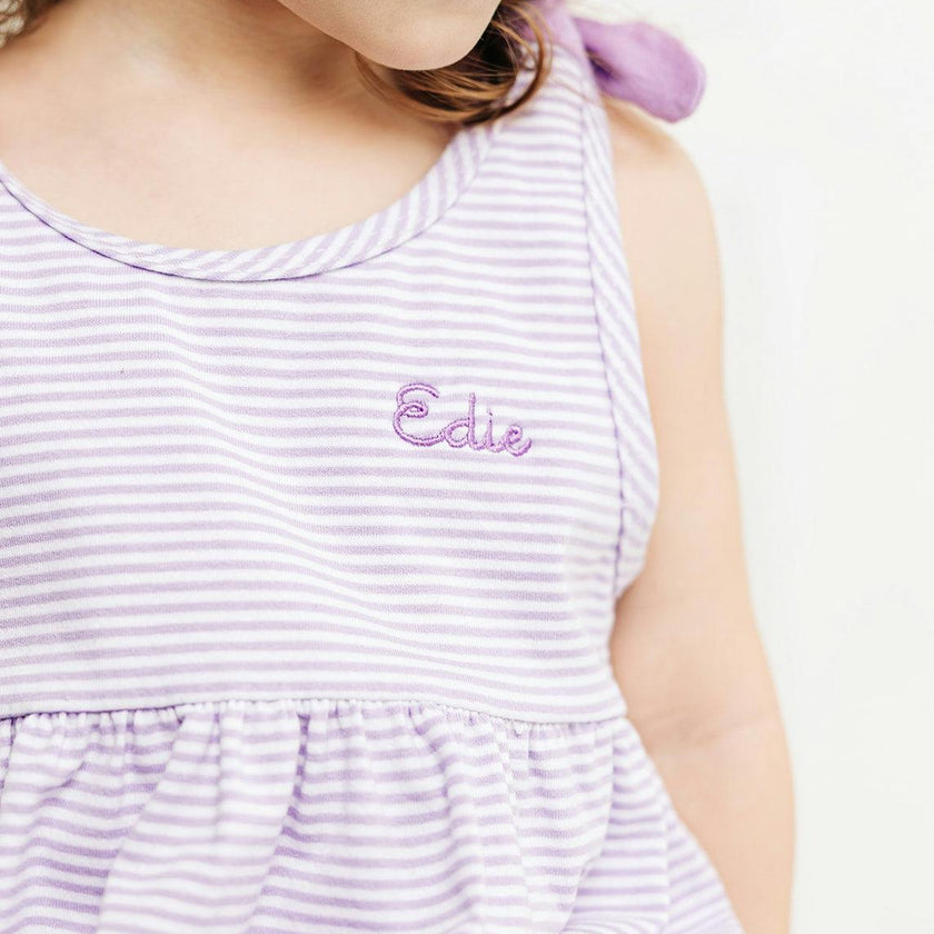 Custom Embroidered Stripe Dress
