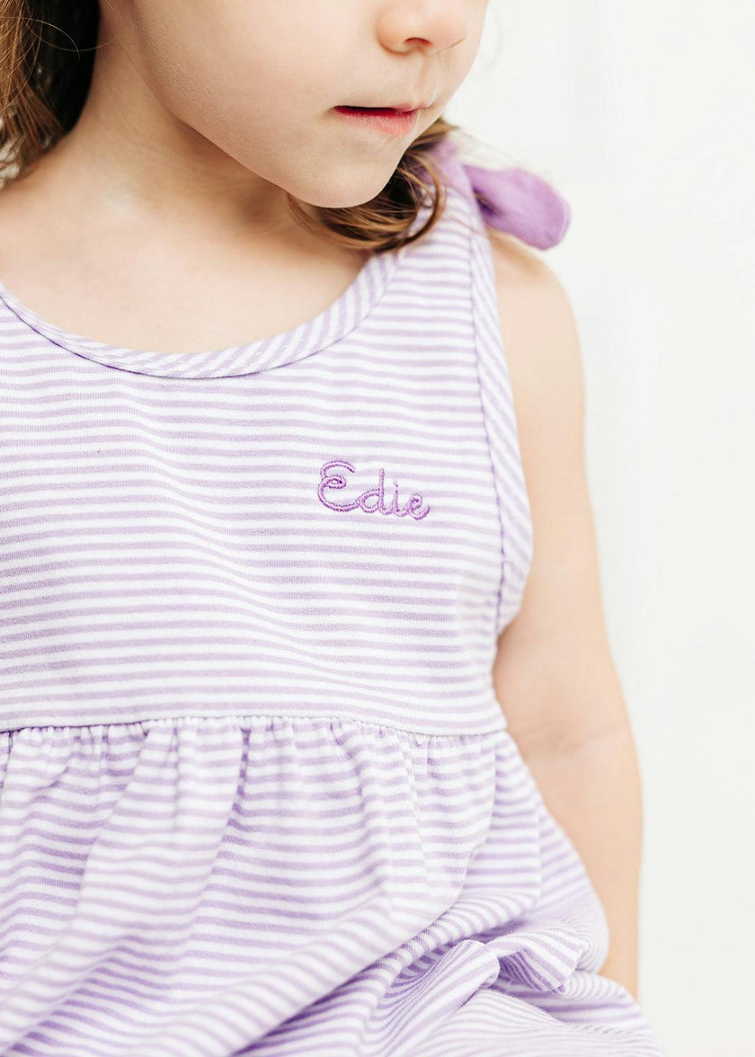 Custom Embroidered Stripe Dress