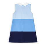 Colorblock Knit Dress With Flower