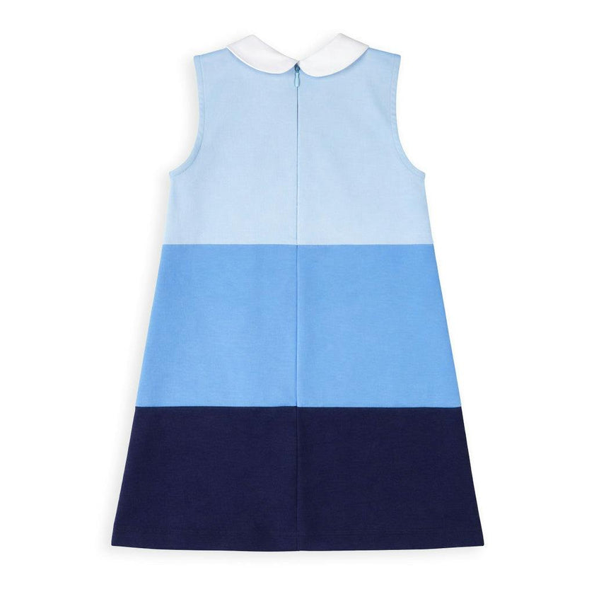 Colorblock Knit Dress With Flower