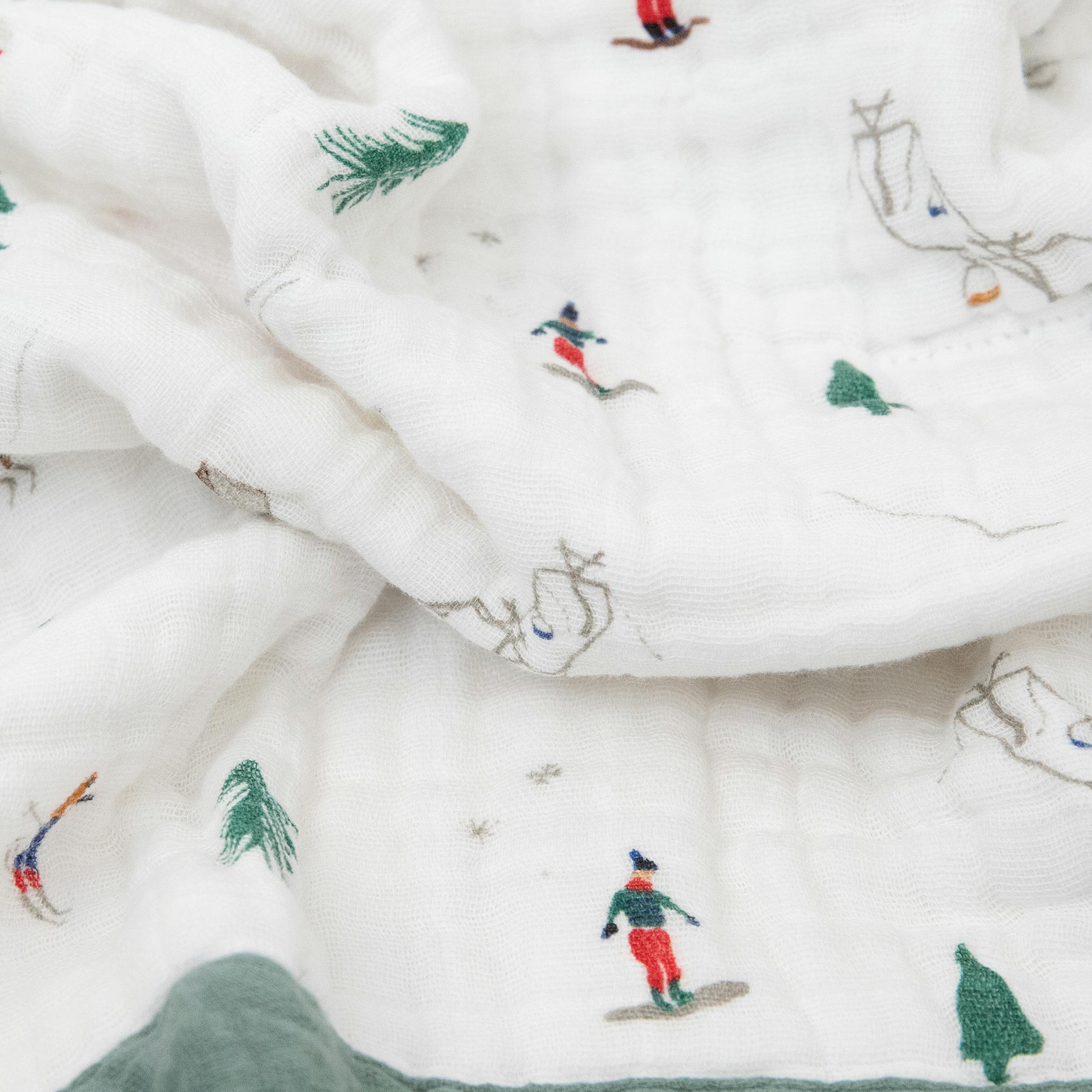 Cotton Muslin Baby Quilt - Powder Party