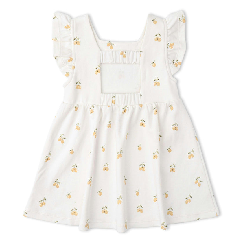 Organic Cutout Back Dress - Lemons