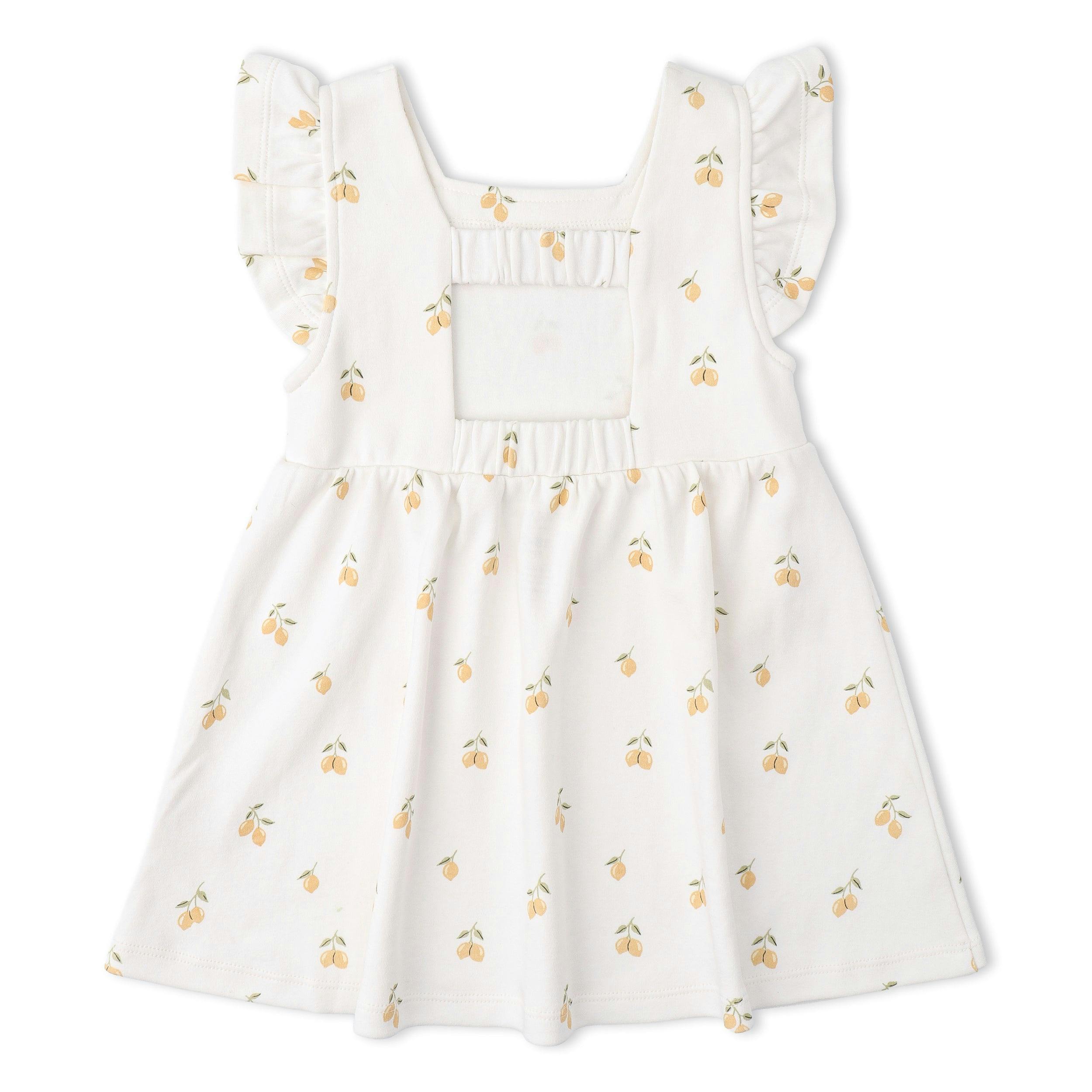 Organic Cutout Back Dress - Lemons