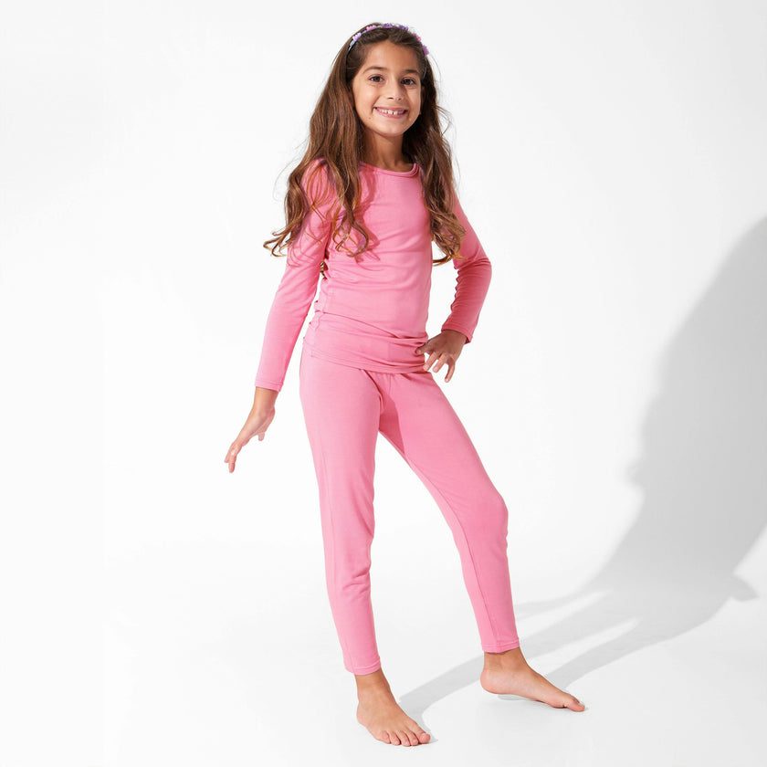 Bubblegum Pink Bamboo Kids Pajamas