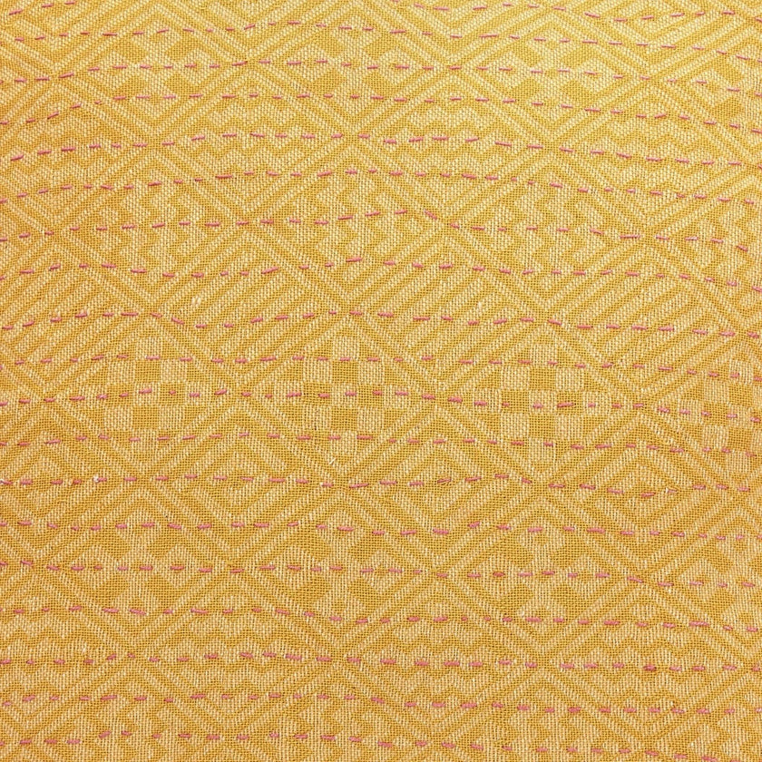 Artisan Hand Loomed Cotton Square Pillow - Yellow Diamond - 24"