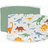 Cotton Muslin Pillowcase 2 Pack - Dino Names