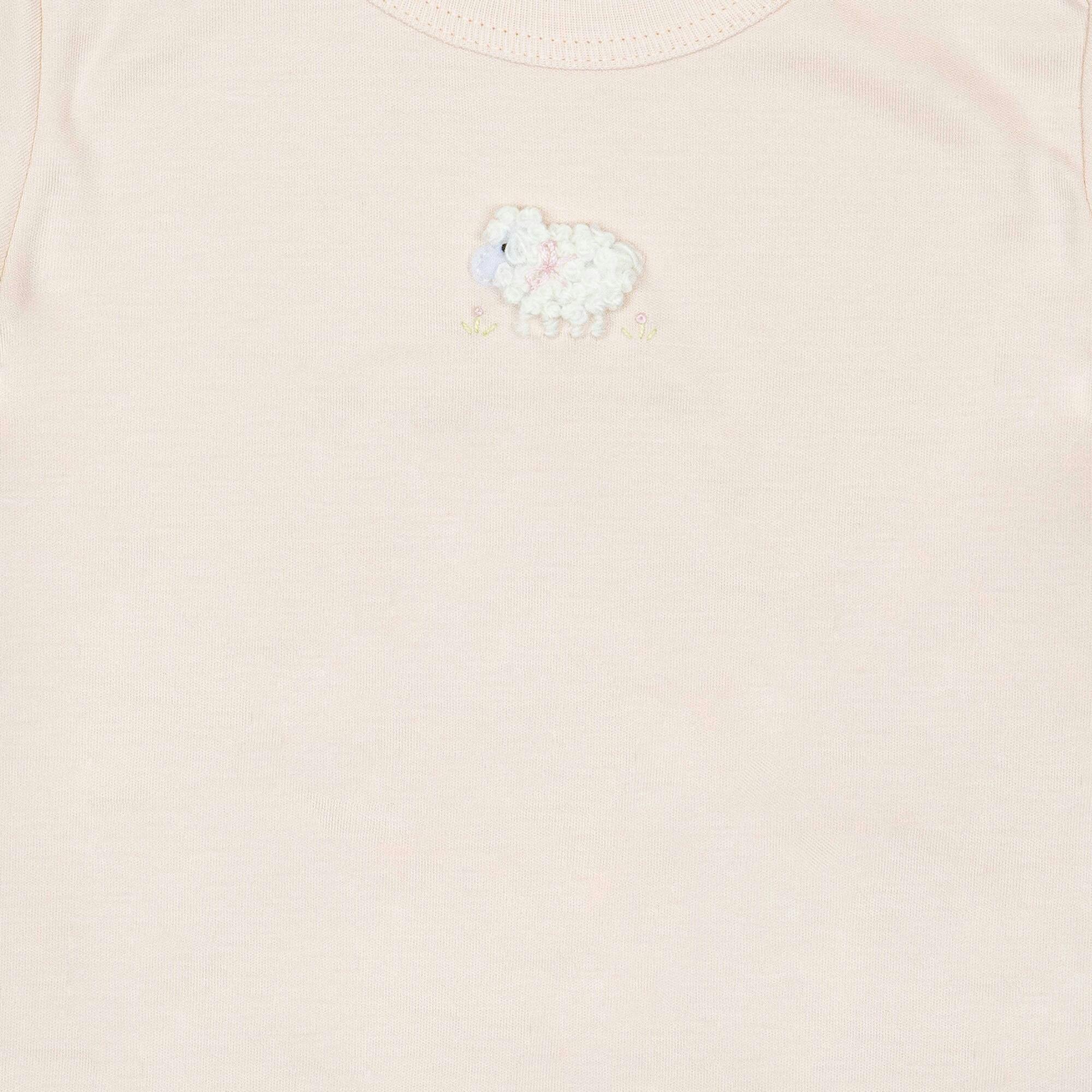Pima Embroidered Pajama Set in Blue Lamb