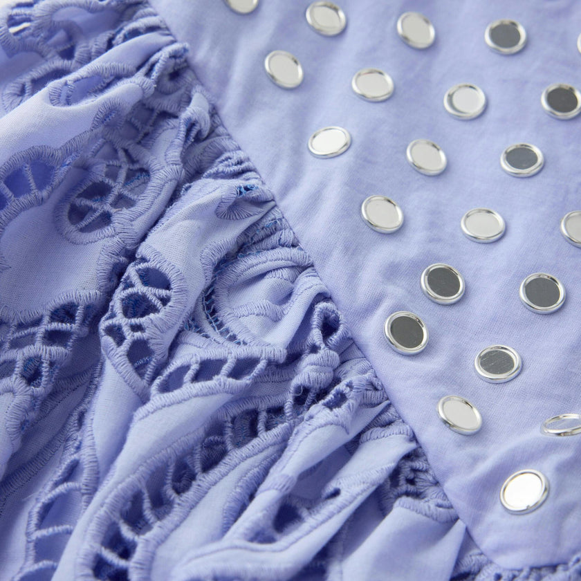 Luciana Embroidered Bubble Mini Skirt