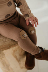 Boys Patch Ribbed Leggings in Hedgehog