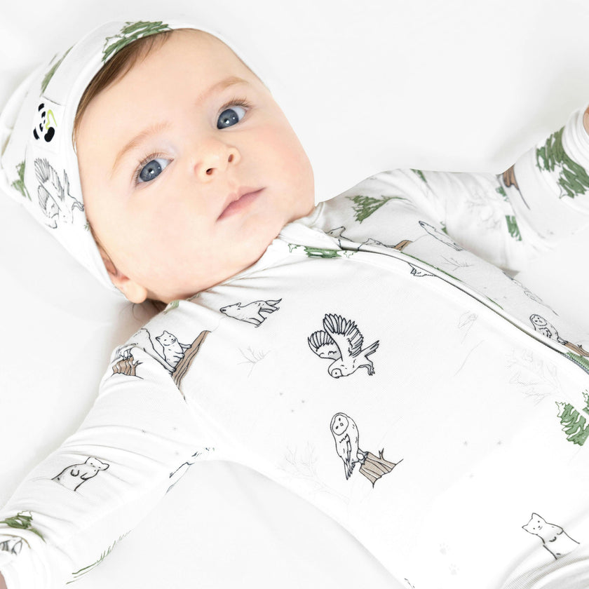 Winter Forest Animals Bamboo Convertible Footie