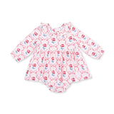 Leslie Rose - Long Sleeve Peter Pan Ruffle Collar Bubble with Skirt
