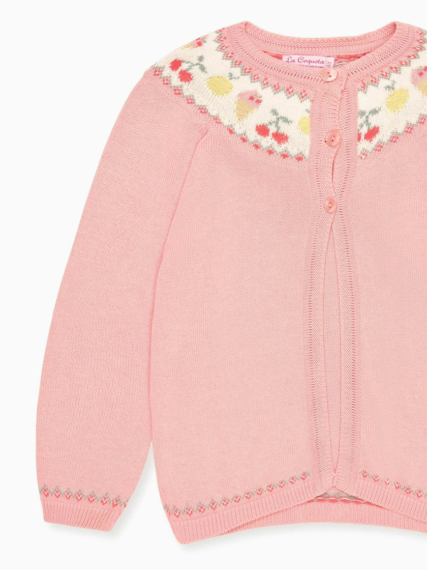 Dusty Pink Helado Cotton Girl Cardigan