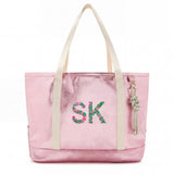 Girls Personalized Metallic Canvas Tote, Pink
