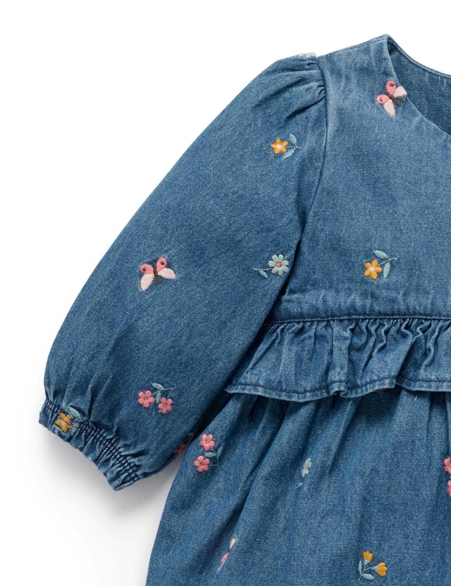 Denim Embroidered Dress Ladybird Broderie
