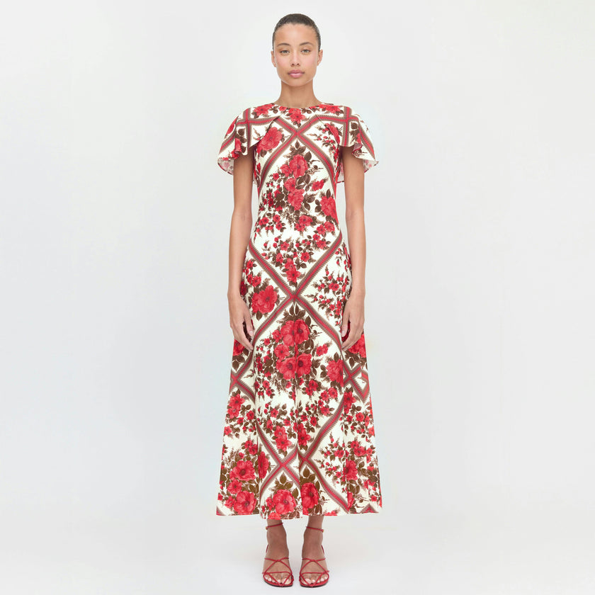 The Davina Dress - Red Diamond Rose