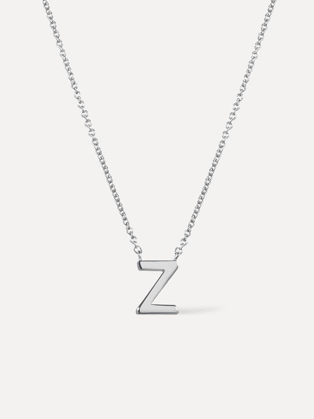 Silver Initial Necklace - Letter Necklace