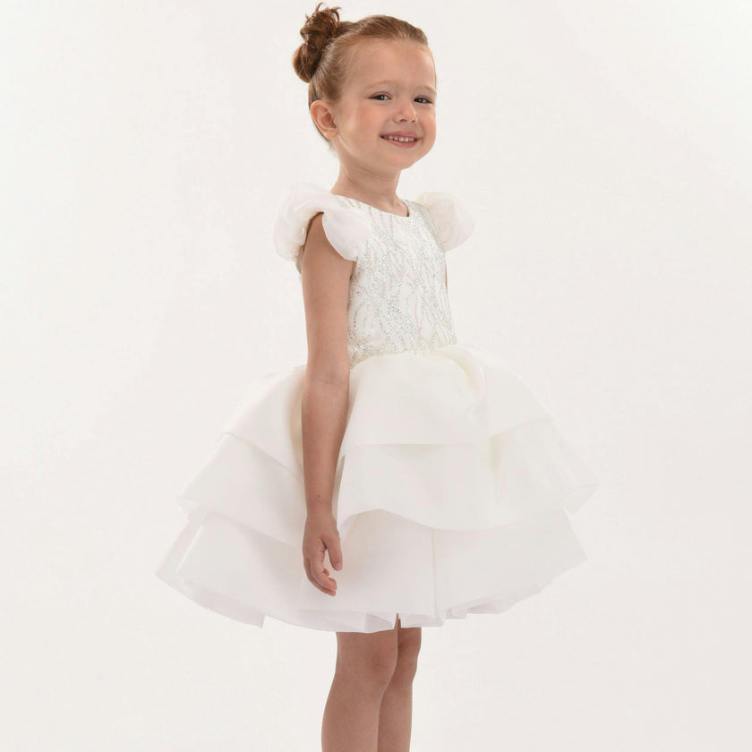 White Collina Teacup Ruffle Dress