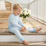 Seaside Stripe Little Lounger Bamboo Sweatsuit