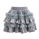 Gray Melina Bow Ruffle Set
