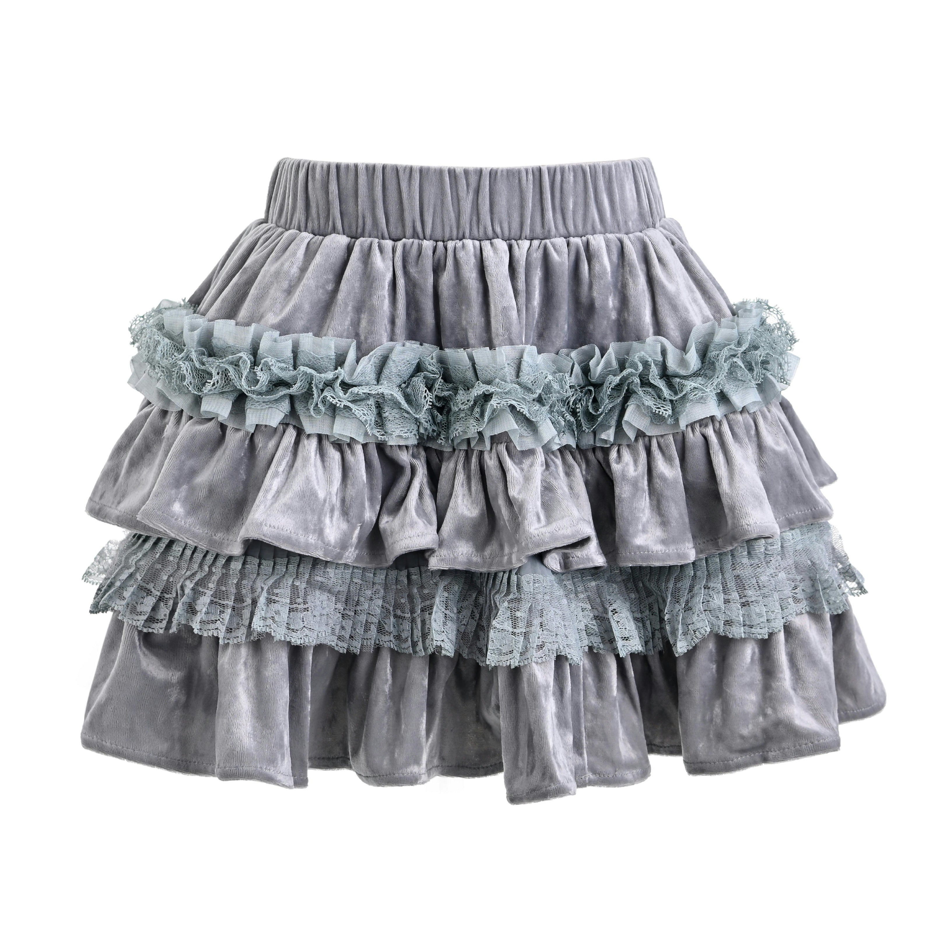 Gray Melina Bow Ruffle Set