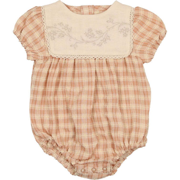 Textured Plaid Romper