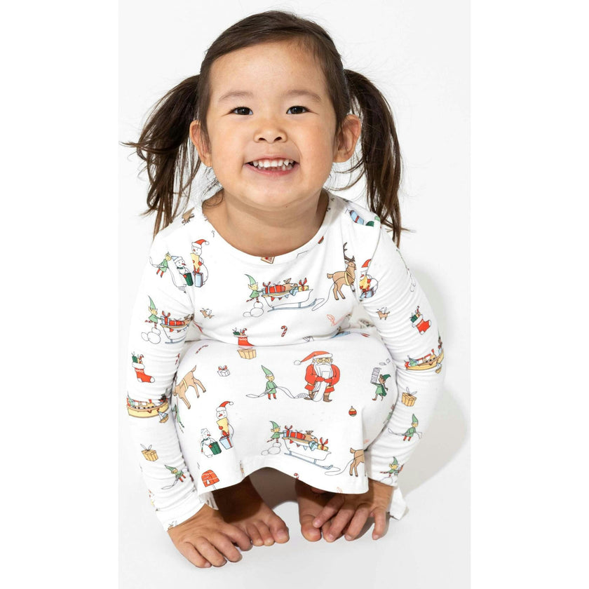 Santa's Workshop Bamboo Girls' Long Sleeve Dress