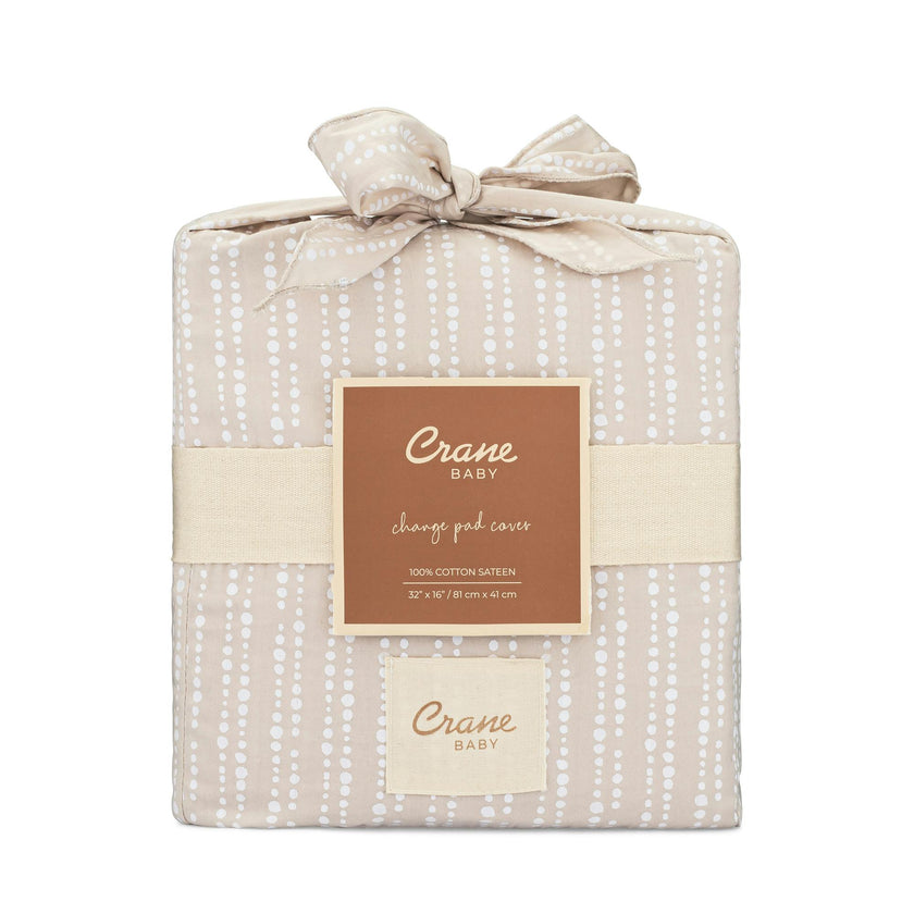 Cove Neutral Dot Cotton Quilted Change Pad Cover