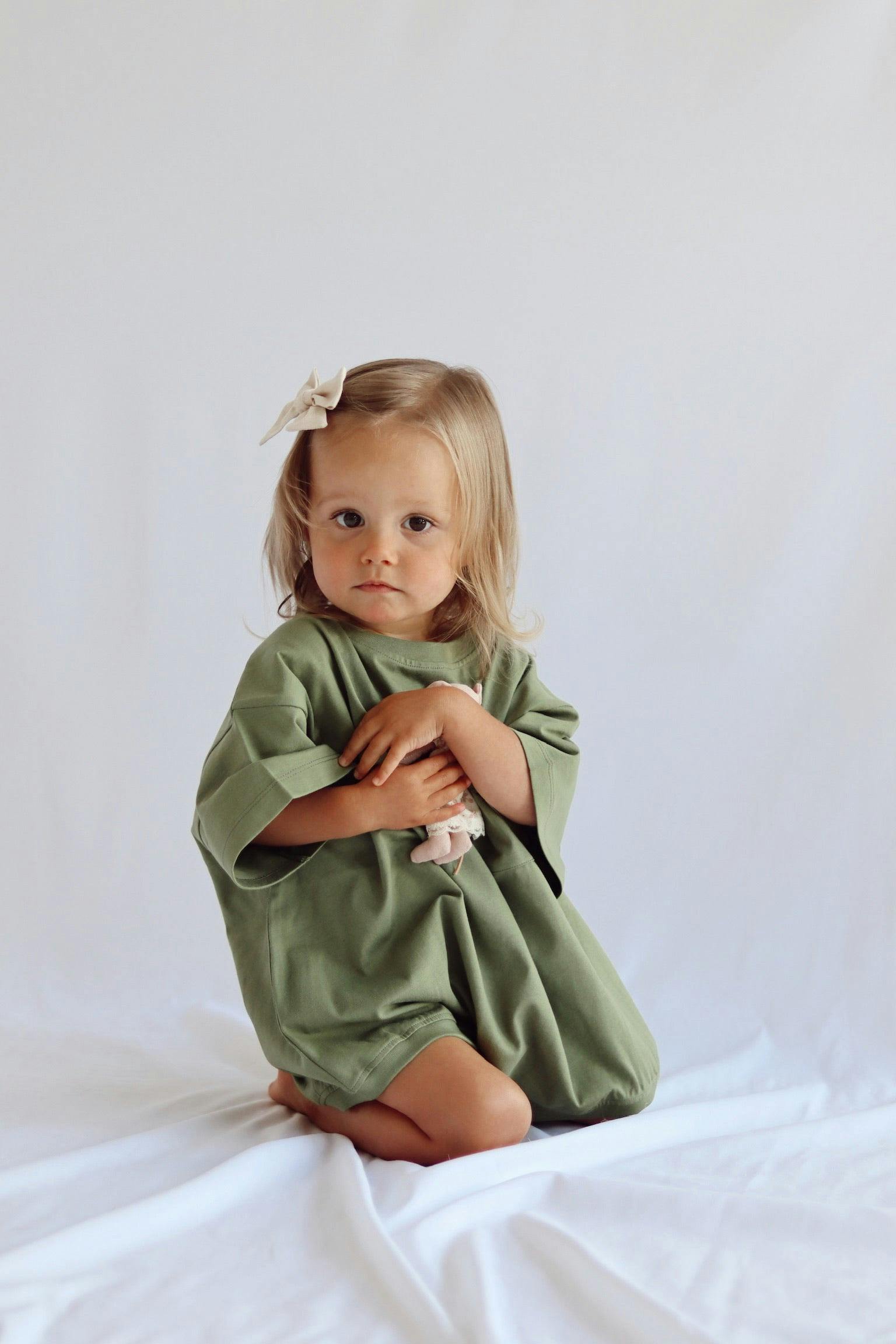 Cory Pocket Romper in Loden Green