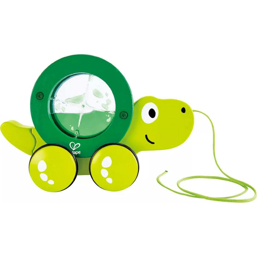 Hape: Pull Along - Tito - Wooden Green w/ Removable Water Swirling Shell