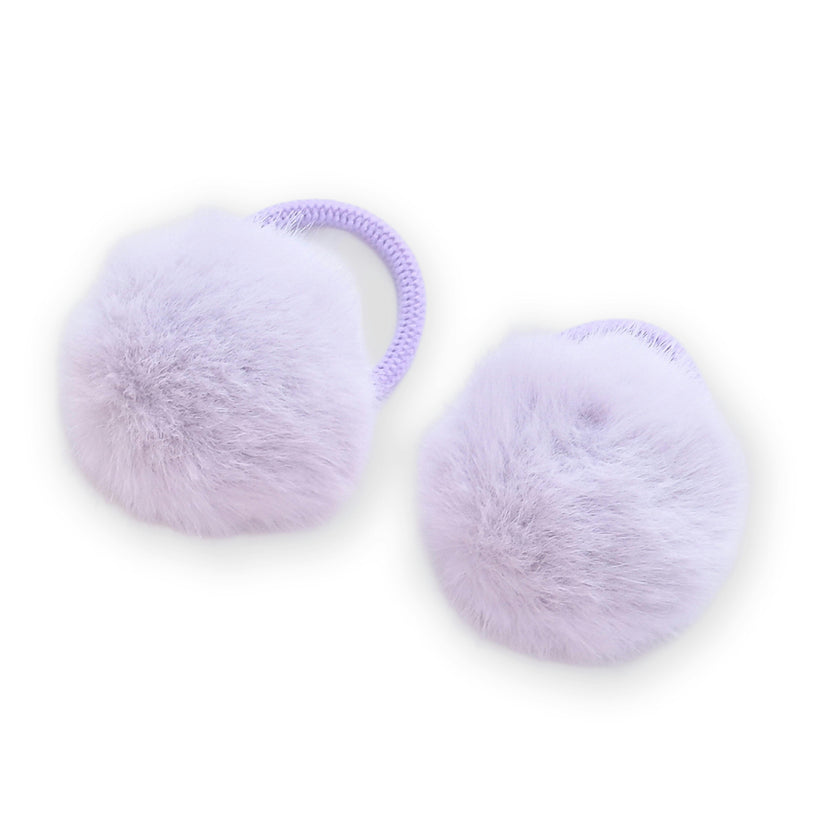 Fluffy Pom-Pom Hair Tie Set