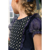 Camelia Navy Cotton Smocked Dress