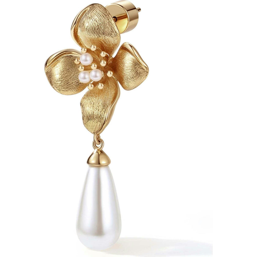 Iris Blossom Pearl Earrings
