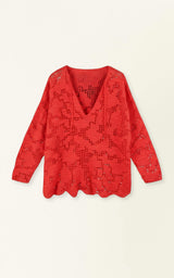 Madrid Hand Crochet Tunic in Chili