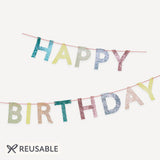 Mixed Glitter Happy Birthday Garland