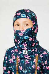 Brushed Jersey Balaclava Blue Floral Print