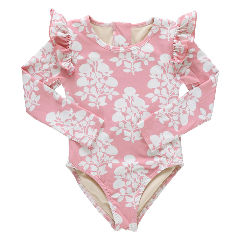 Girls Rachel Suit - Pink Bouquet Floral