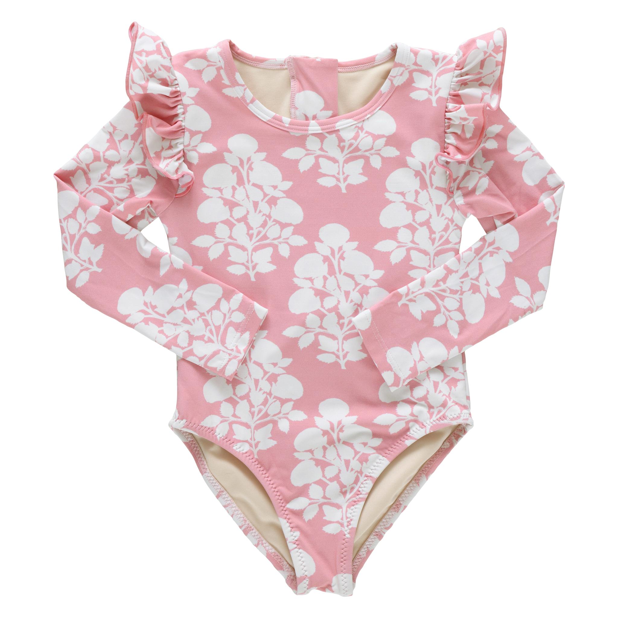 Girls Rachel Suit - Pink Bouquet Floral