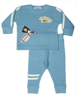 Toddler Varsity Football Patches Thermal Set - Blue