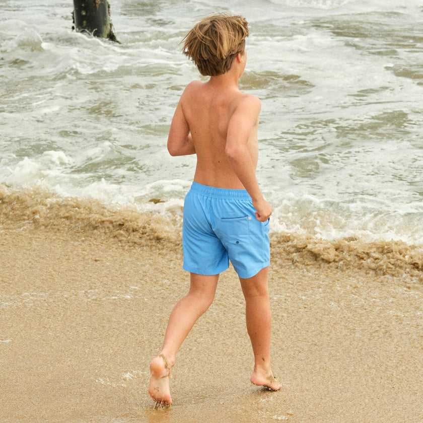 Boys Balboa Blue Panelled Boardie