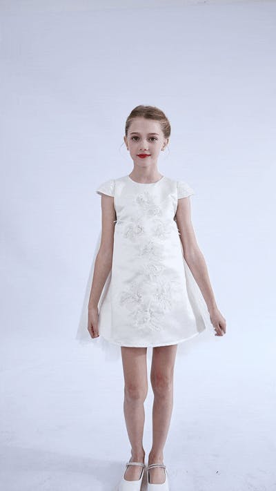 White Embroidered Briavelle Dress