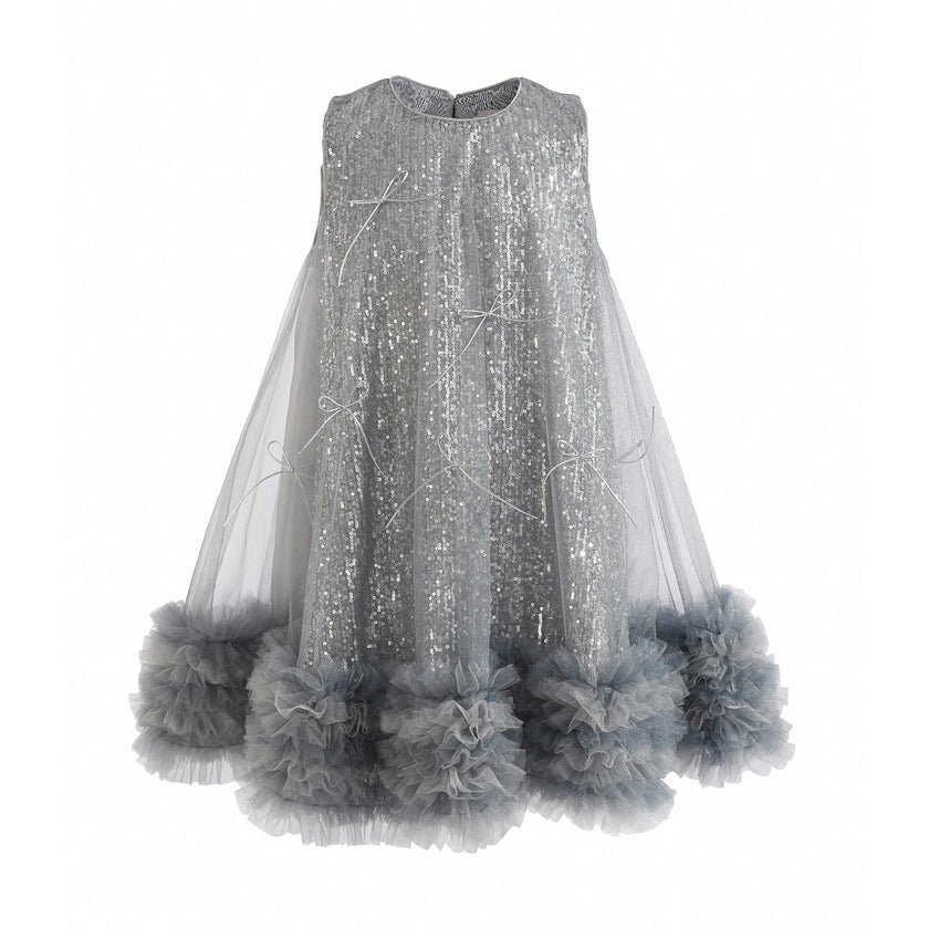 Blue Evangeline Sequin Tulle Dress