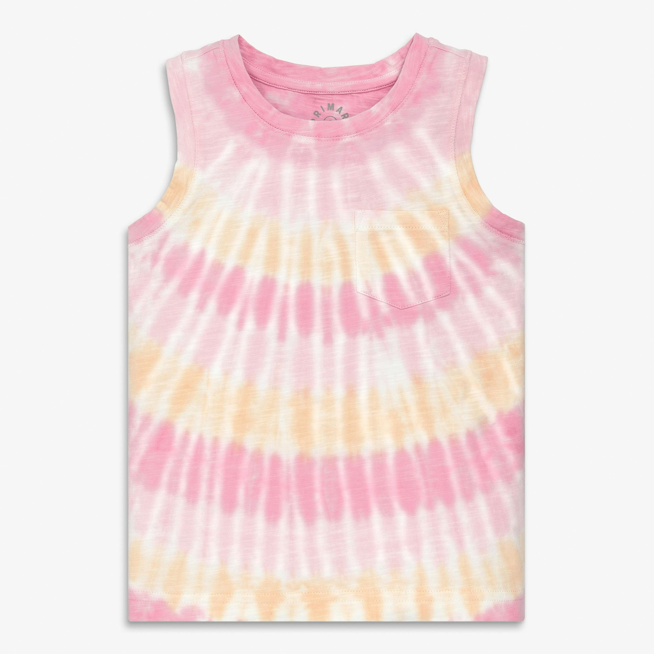 Kids pocket tank in tie-dye