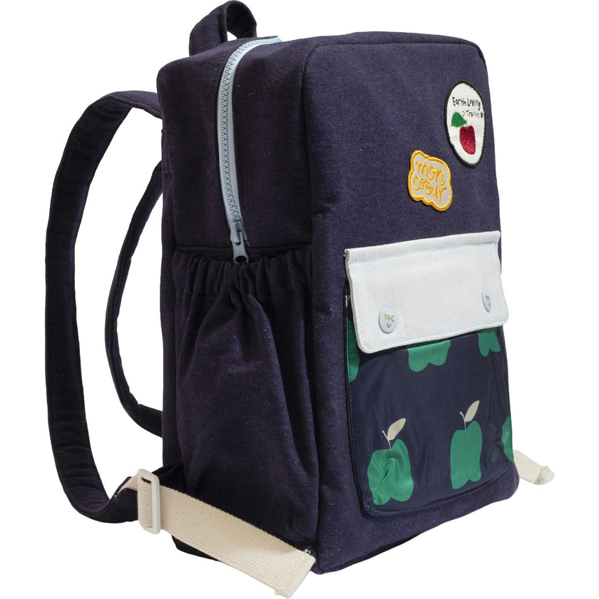 Apple Print Padded Adjustable Buckle Strap Zipper Backpack